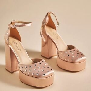 NIB Silent D for Anthropologie Grace Mary Jane Heels-Rose